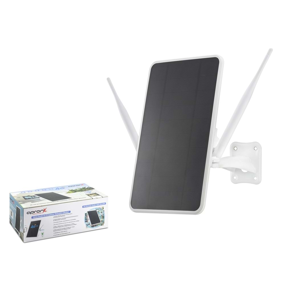 APRONX APXSR406 Solar 4G LTE Modem Router 6W 8 Kullanıcı 12000 mAh Beyaz