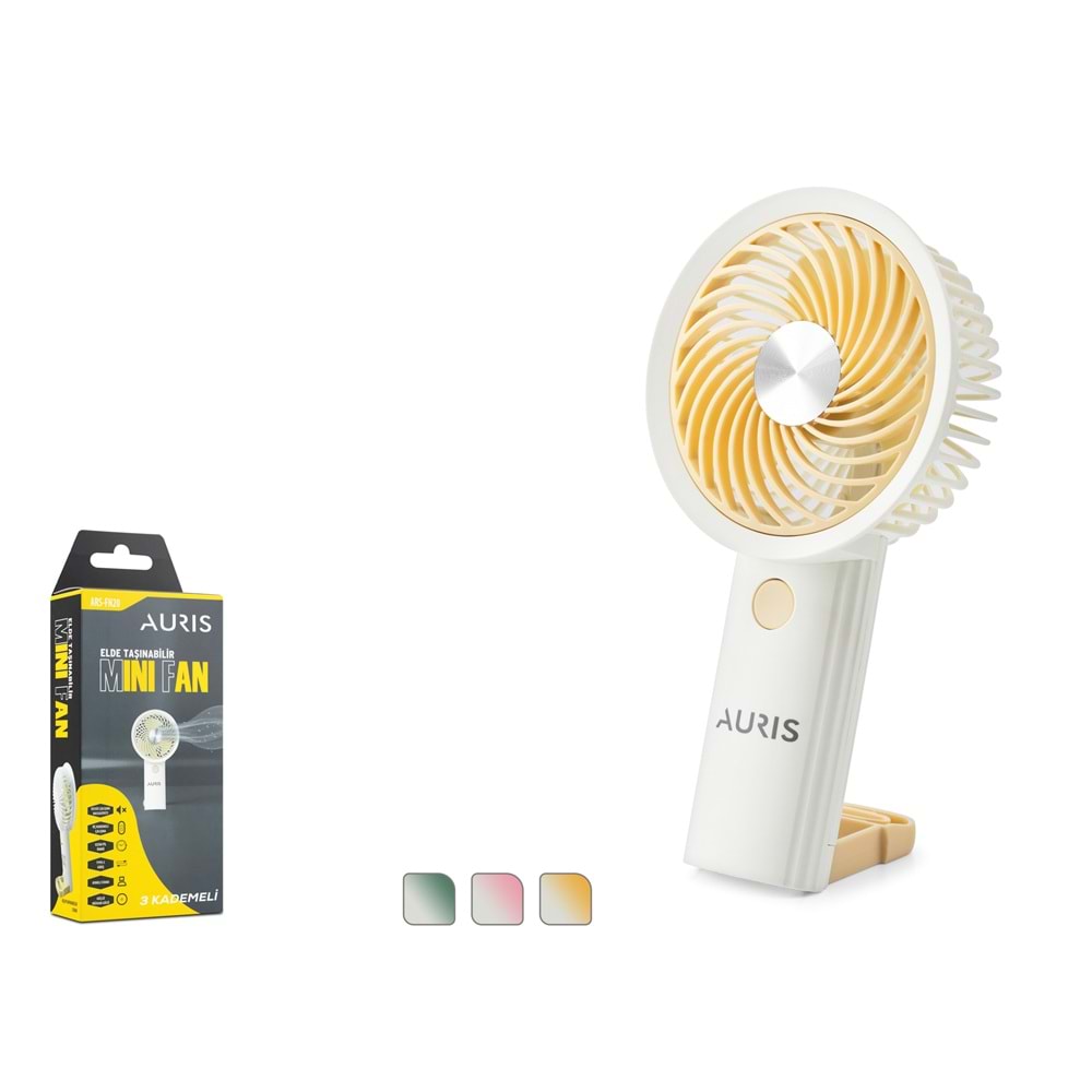 AURIS ARSFN20 3 Kademeli Taşınabilir El Fanı Beyaz