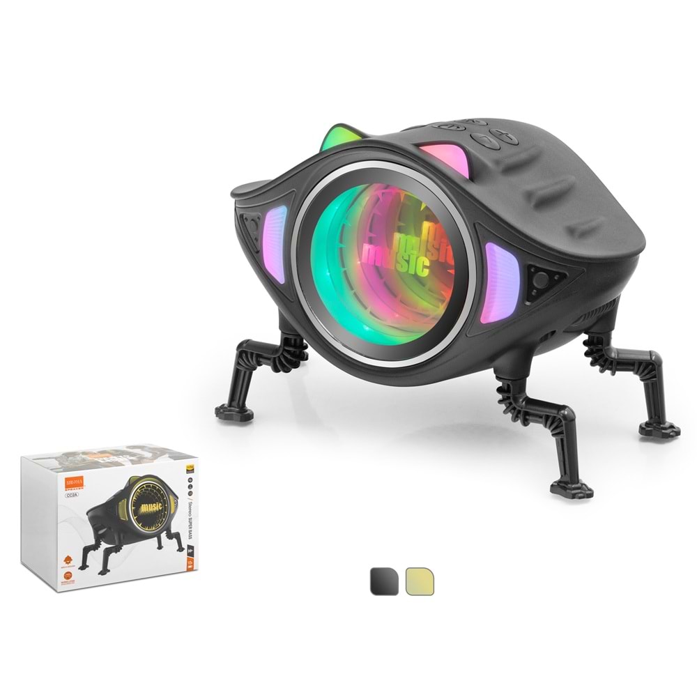 MEGNA CC2A Bluetooth Masaüstü Hoparlör 5W FM Radyo TF RGB Robot Tasarımlı