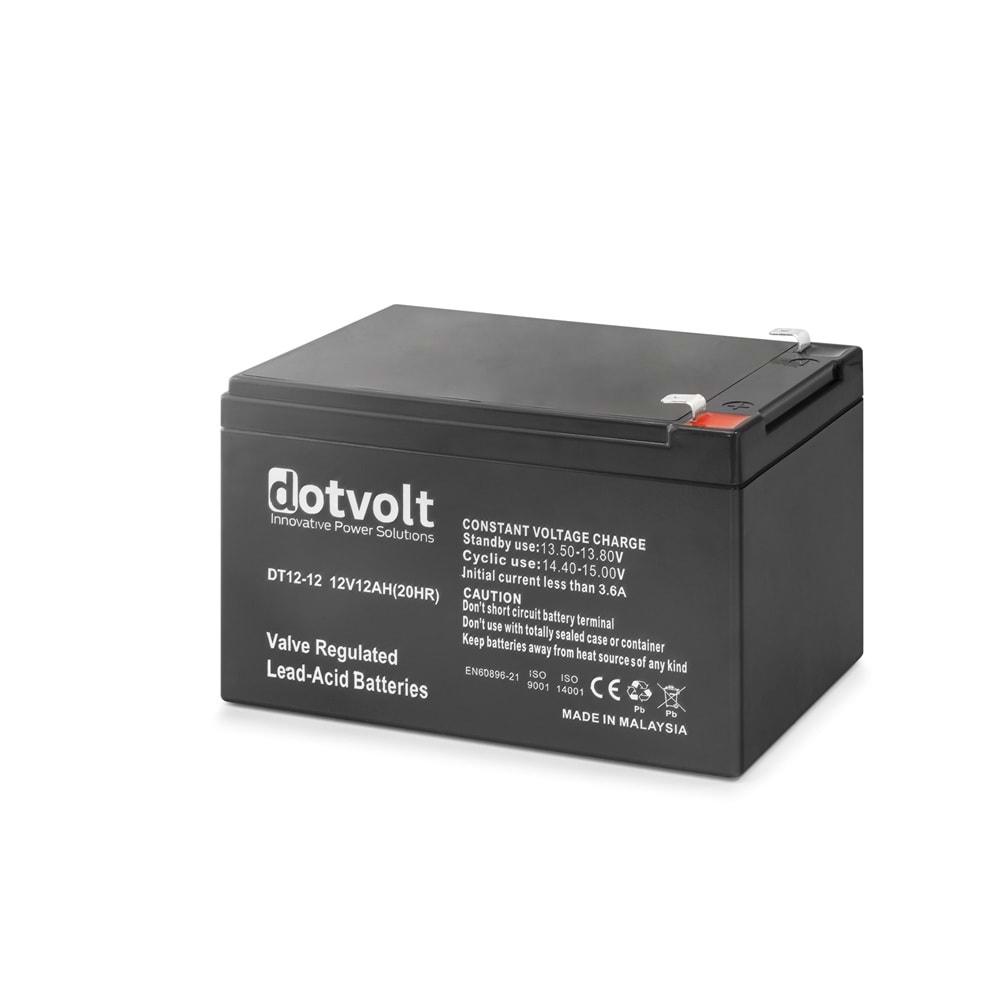 DOTVOLT DT12-12 12V 12Ah Bakımsız Kuru Tip Akü