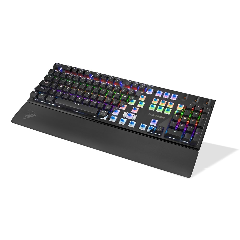 HADRON G605 Mekanik Gaming Klavye Blue Switch Bilek Destekli RGB 104 Tuş Siyah