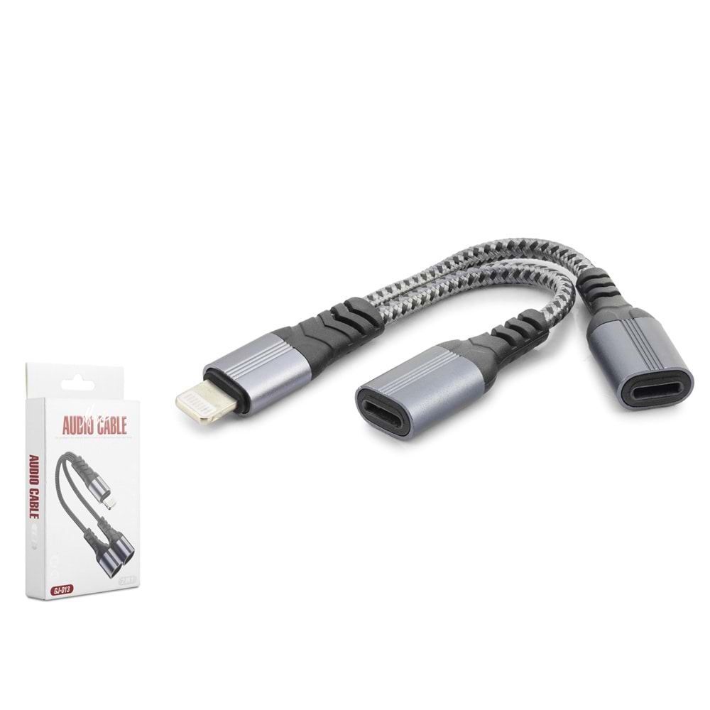 HADRON GJ013 Lightning Çift Çıkışlı Ayırıcı Kablo Siyah