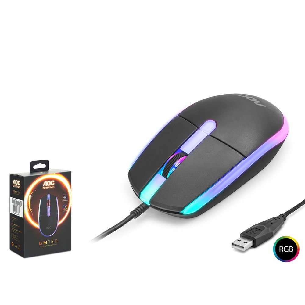 AOC GM150B RGB Gaming Mouse 1200 DPI Siyah