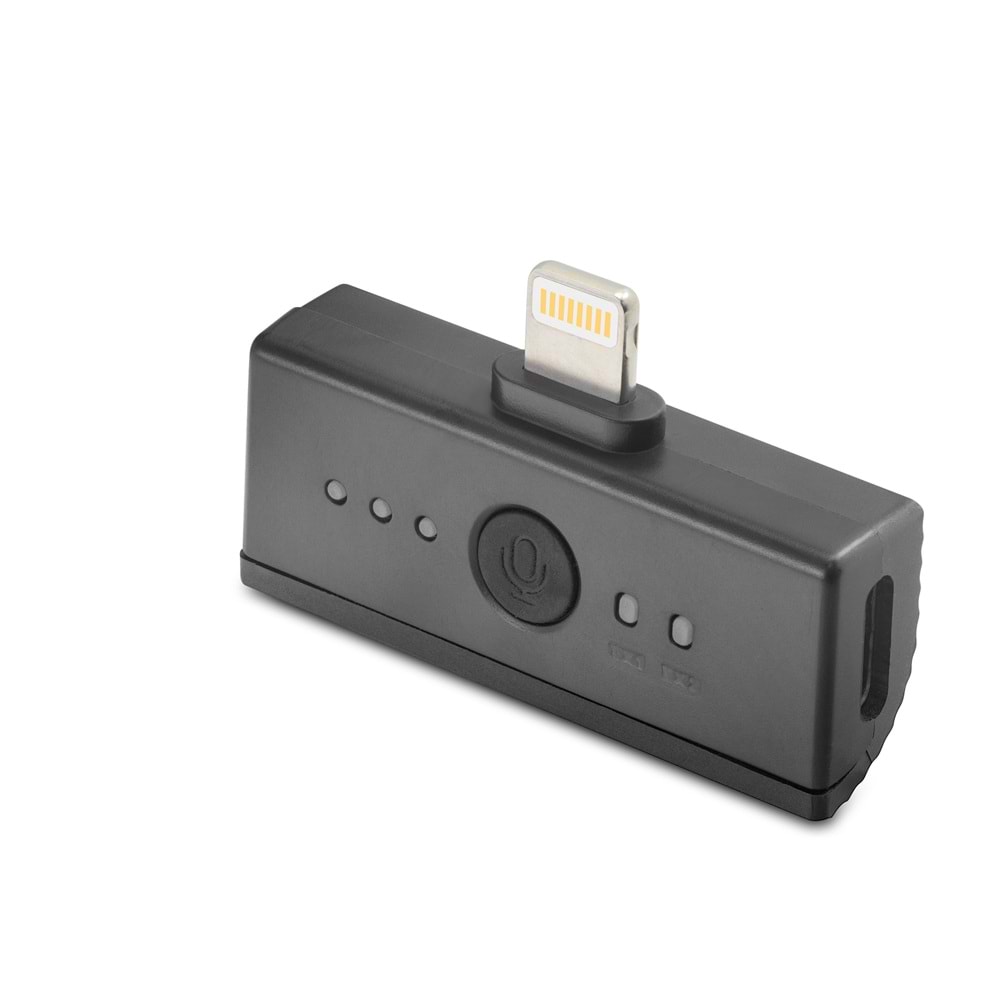 TOKQI H01 Kablosuz Çiftli Yaka Mikrofon Seti Type-C Lightning Şarj Üniteli Siyah