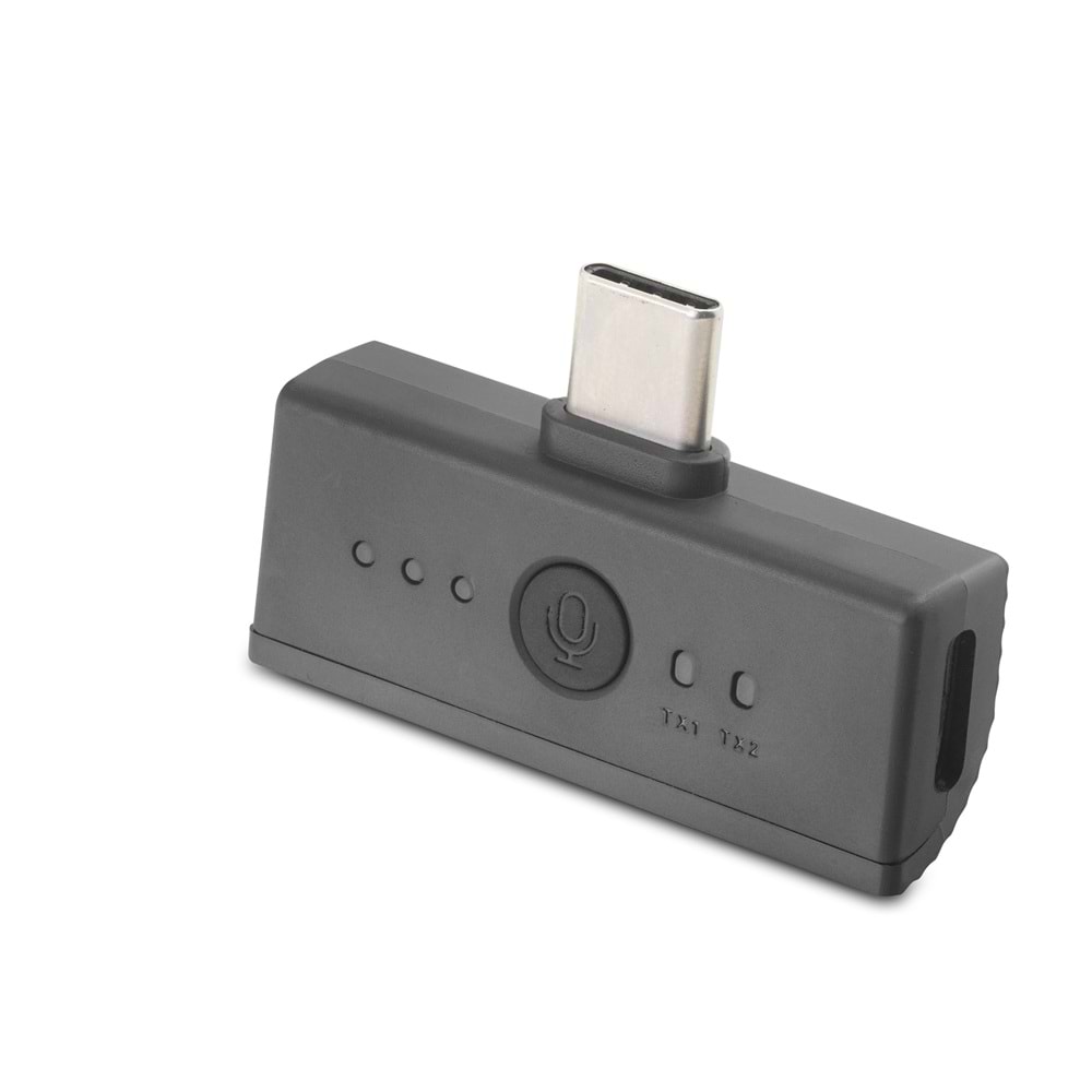 TOKQI H01 Kablosuz Çiftli Yaka Mikrofon Seti Type-C Lightning Şarj Üniteli Siyah
