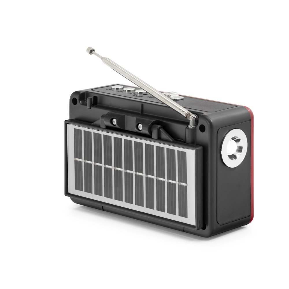 JIOC H531UTS Nostaljik FM AM SW Radyo USB TF Solar Şarjlı LED El Fenerli 3W Taşınabilir Kamp Radyosu