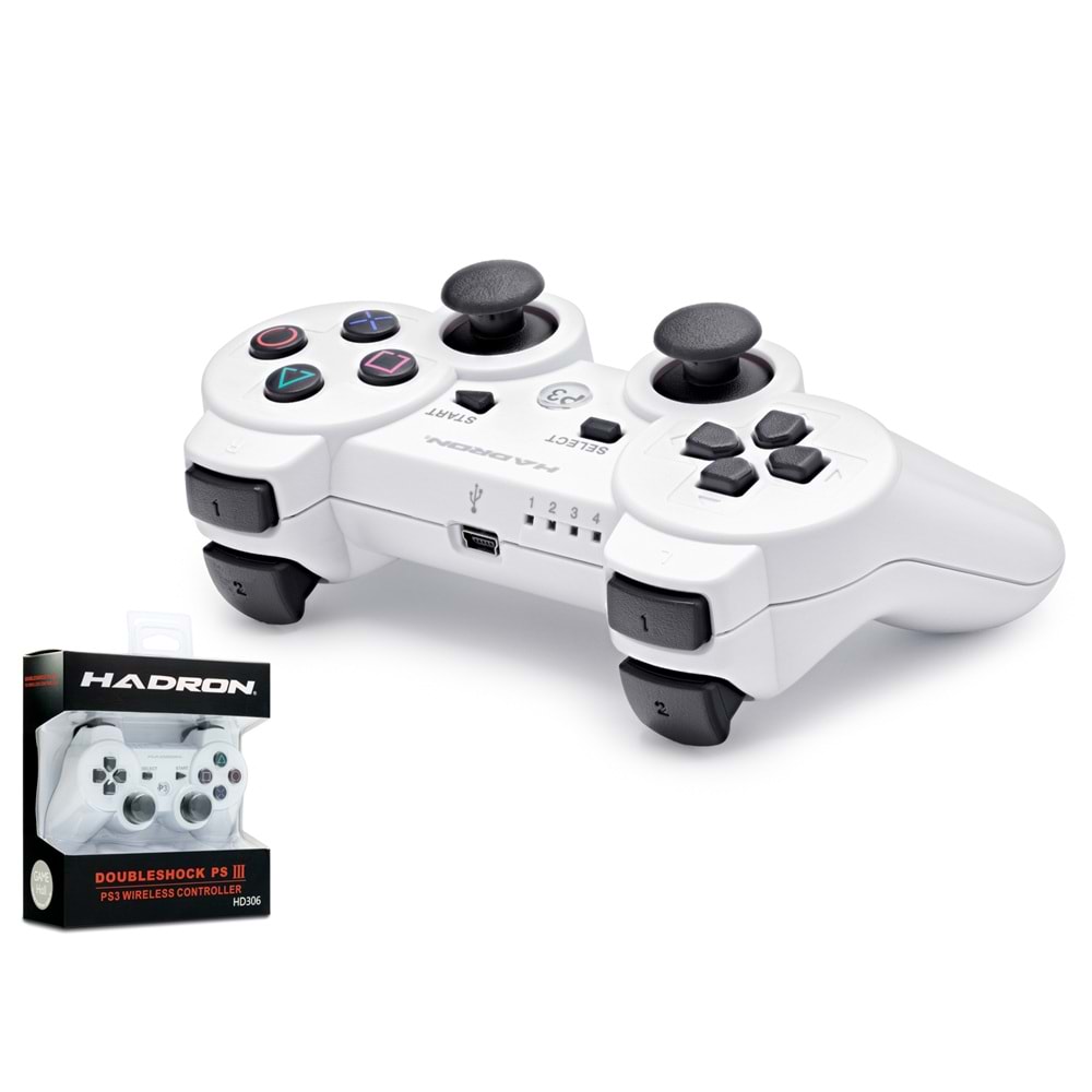 HADRON HD306B Bluetooth GamePad Oyun Kolu PS3 Uyumlu DoubleShock III Beyaz