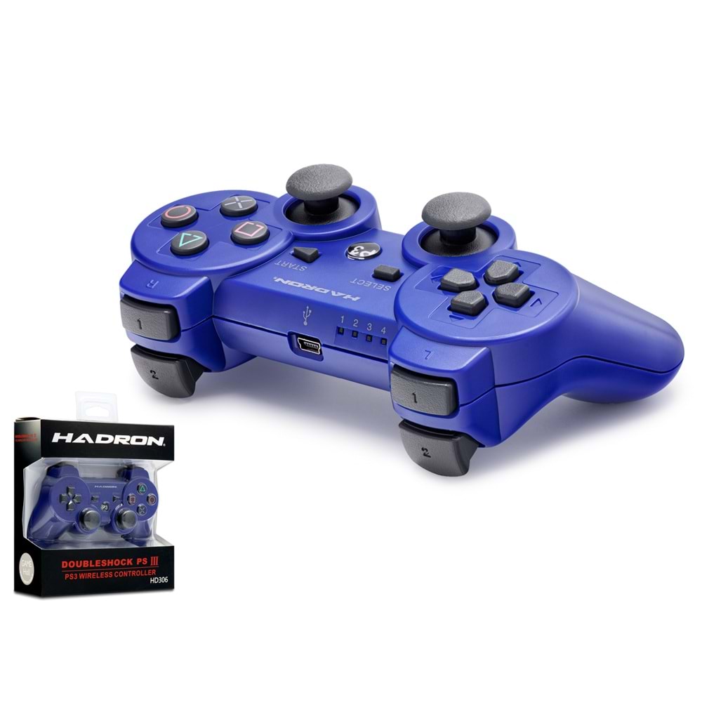 HADRON HD306M Bluetooth GamePad Oyun Kolu PS3 Uyumlu DoubleShock III Mavi