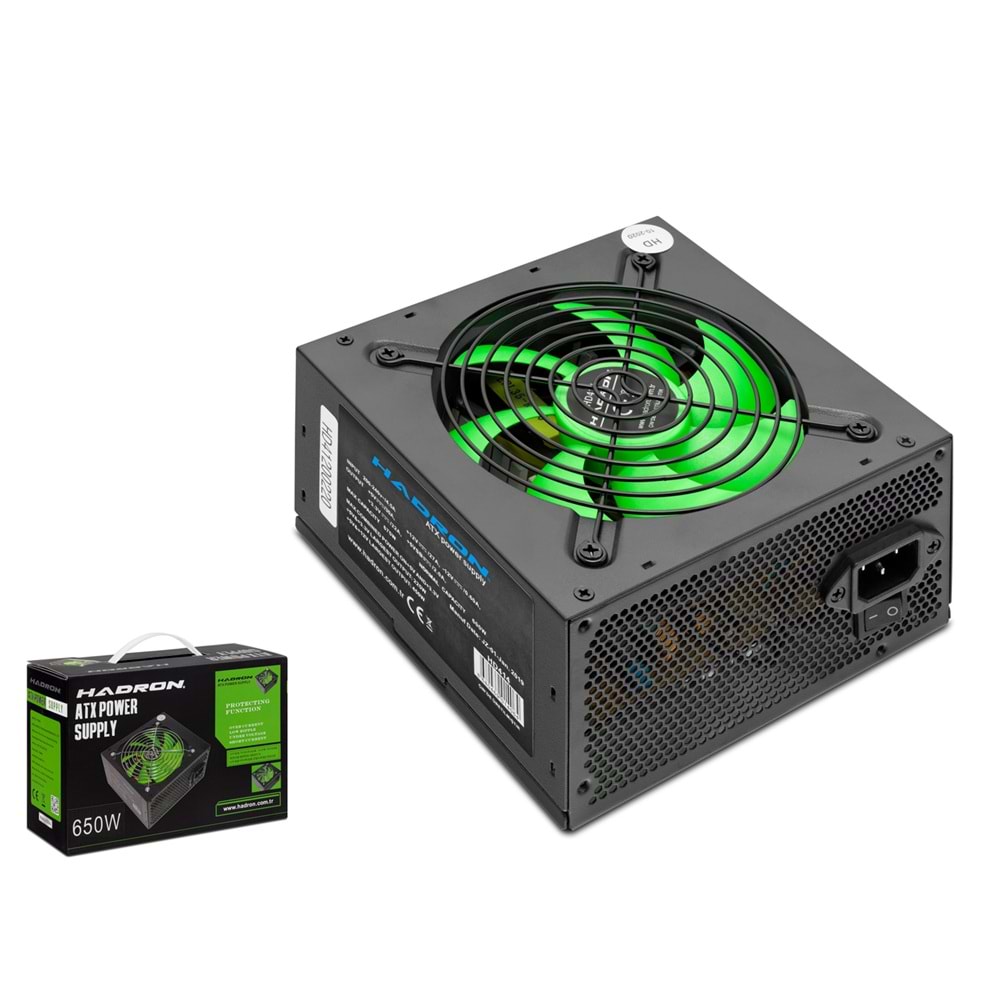 HADRON HD414 PC Power Supply Güç Kaynağı 650W 12 cm Fan ATX Siyah