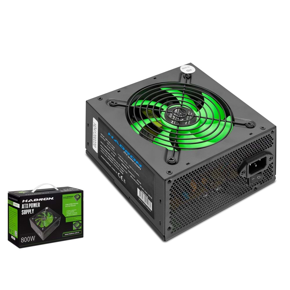 HADRON HD416 PC Power Supply Güç Kaynağı 800W 12 cm Fan ATX Siyah