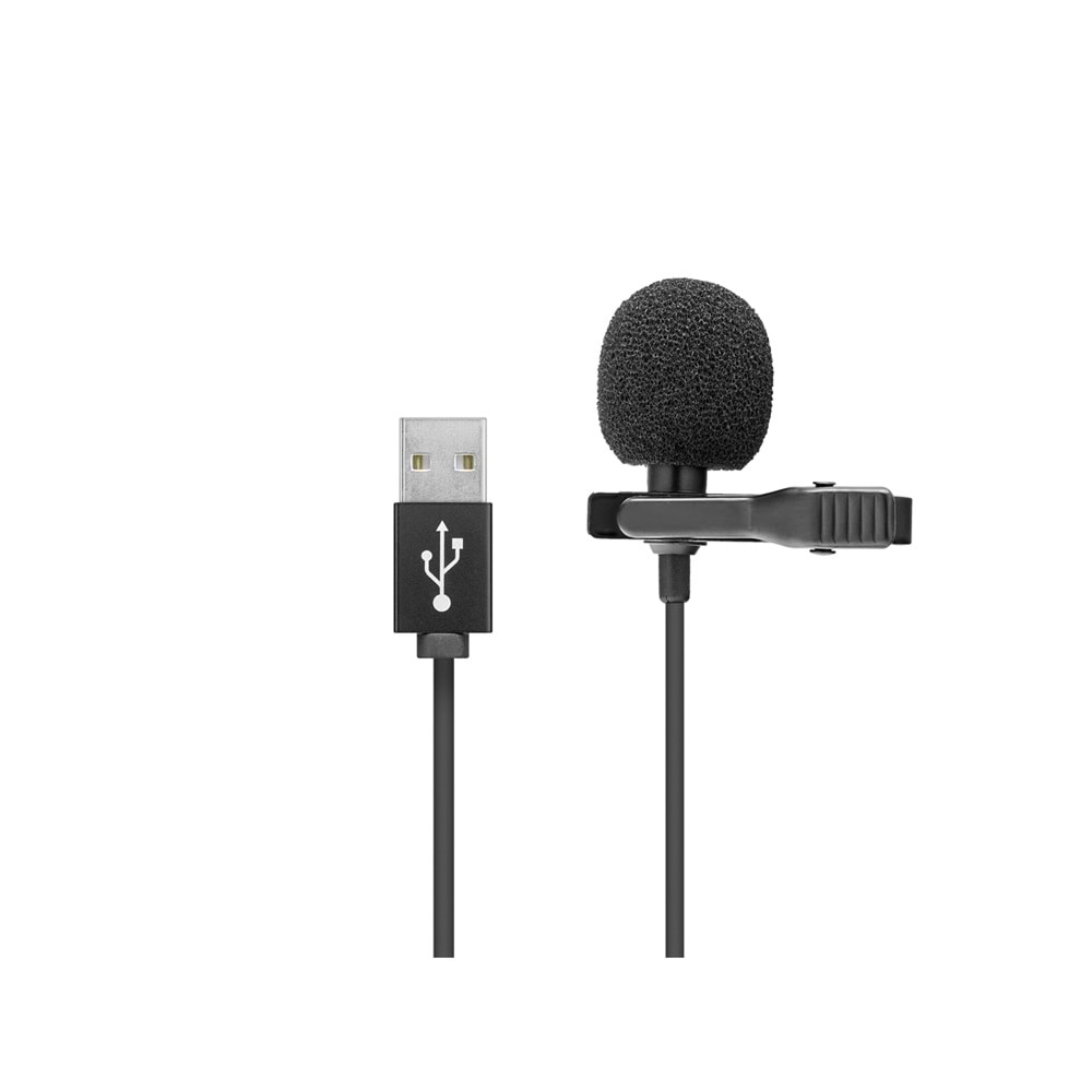 HADRON HD569 Yaka Mikrofonu 1.5 m USB Siyah