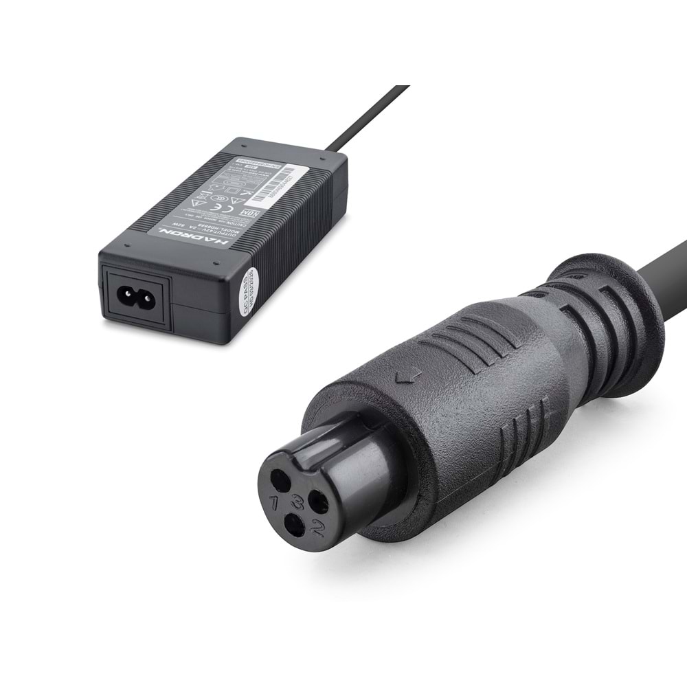 HADRON HD8888 Scooter Adaptörü 42V 2A 84W 3 Pin 9 mm Siyah