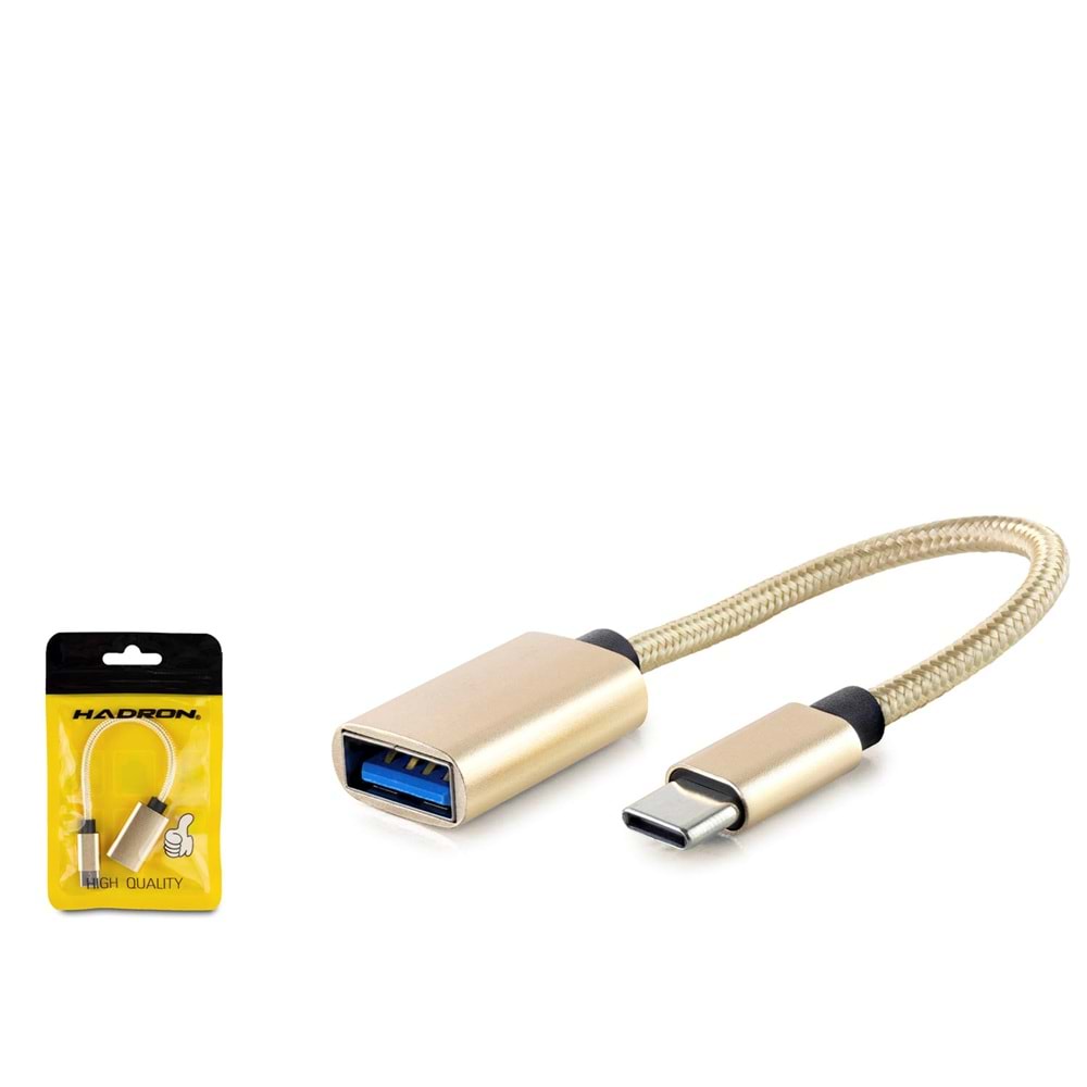 HADRON HDX1001 Type-C to USB 3.0 OTG Dönüştürücü Kablo Gold