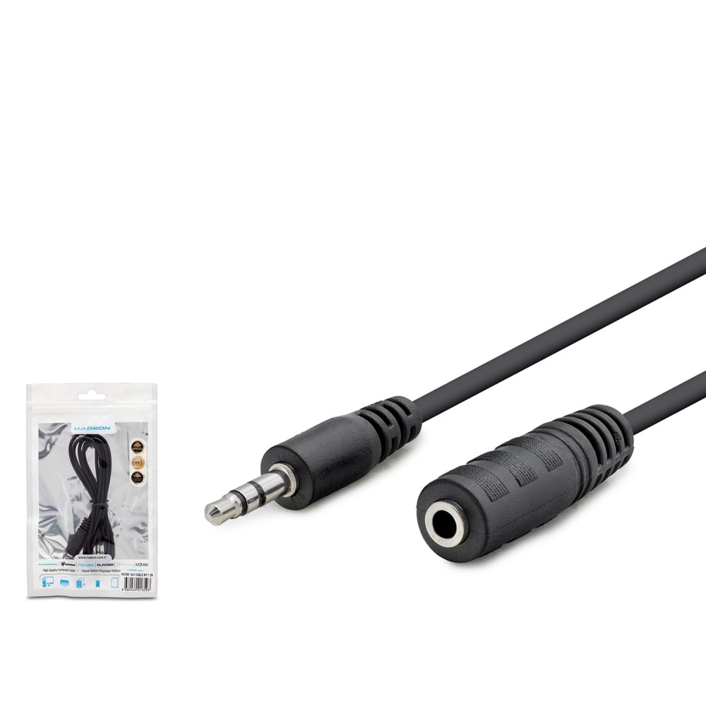 HADRON HDX1004 3.5 mm TRS AUX Uzatma Kablosu 1.2 m Siyah