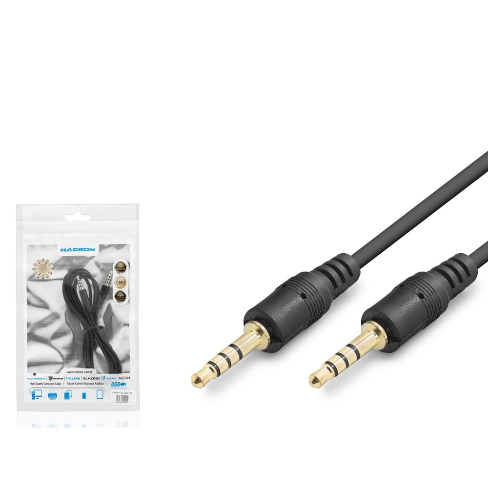 HADRON HDX1013 3.5 mm TRRS AUX Kablosu 1.2 m Siyah