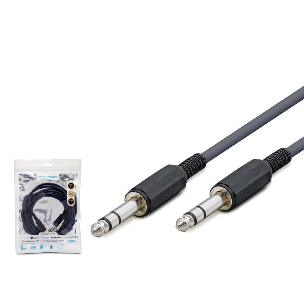 HADRON HDX1033 6.35 mm Stereo Jack Kablosu 1.5 m Siyah