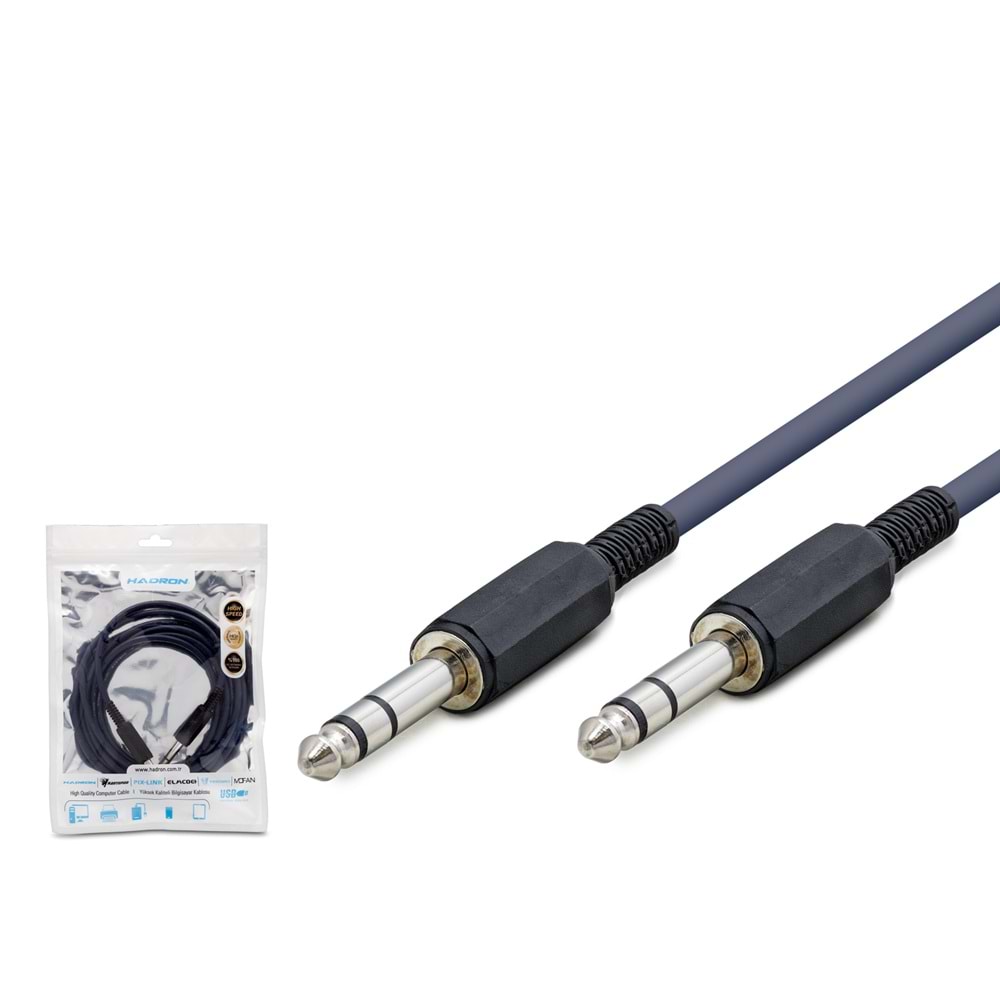 HADRON HDX1049 6.35 mm Stereo Jack Kablosu 3 m Siyah