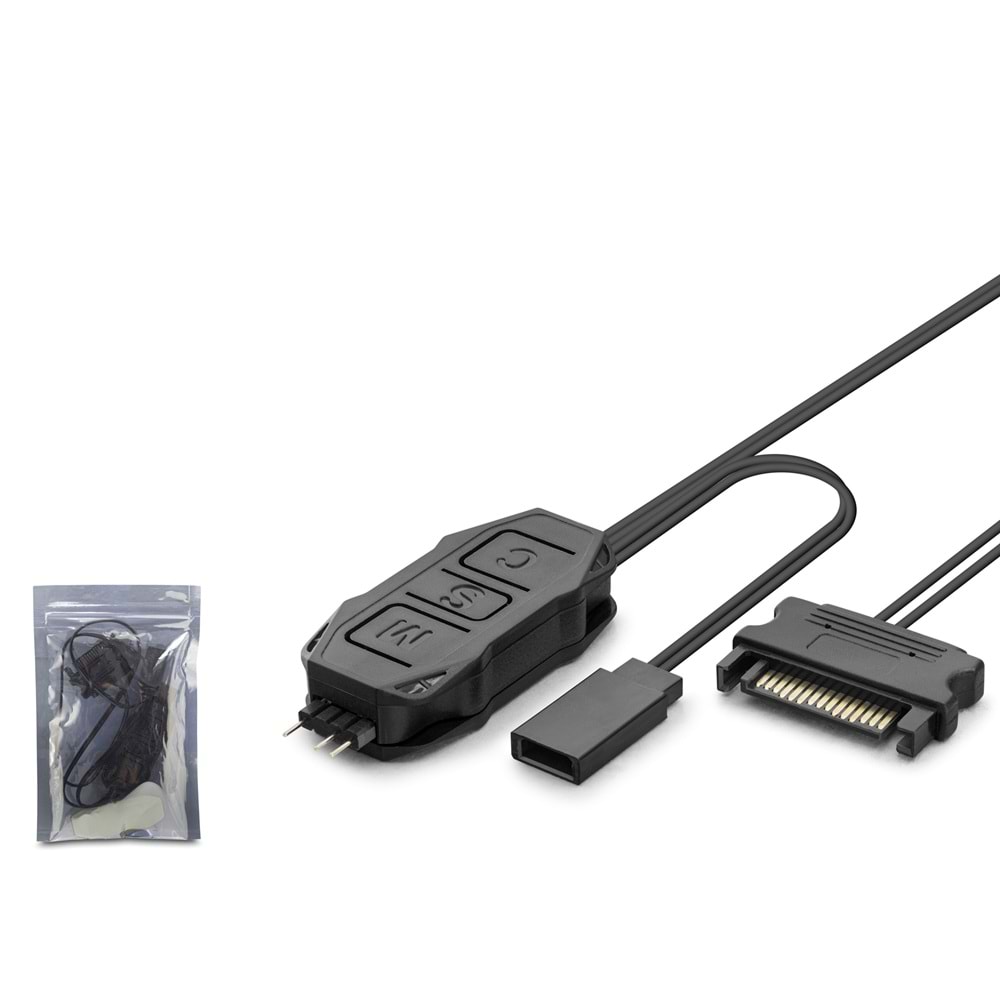 HADRON HDX1082 Mini ARGB LED Kontrolcüsü SATA Güç Girişli Siyah