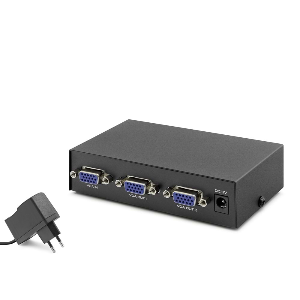 HADRON HDX1277 VGA Splitter 200 MHz 1 Giriş 2 Çıkış Siyah