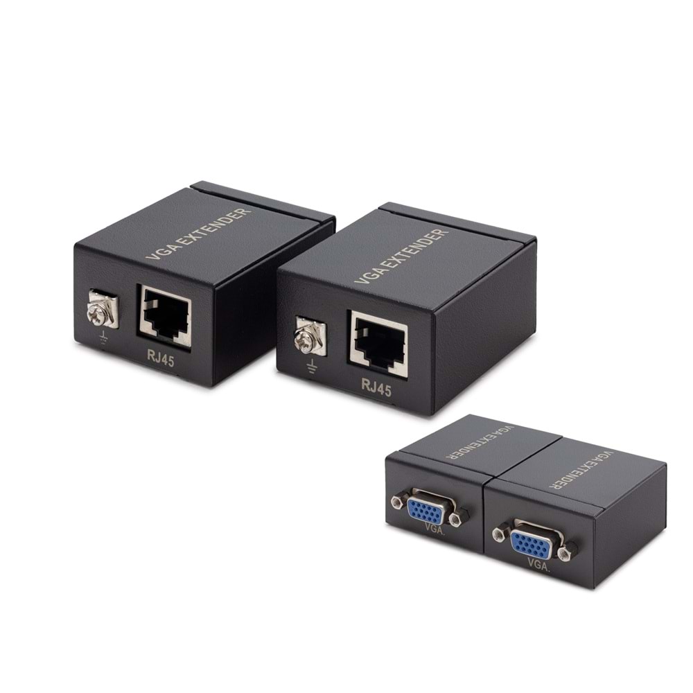 HADRON HDX1285 VGA RJ45 Extender Görüntü Aktarım Seti 60 m Siyah