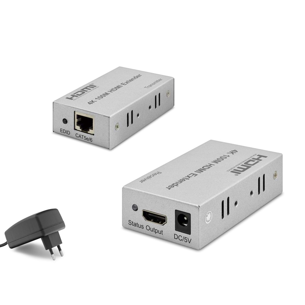 HADRON HDX1288 HDMI Extender EDID 4K 30 Hz 100 m Gri