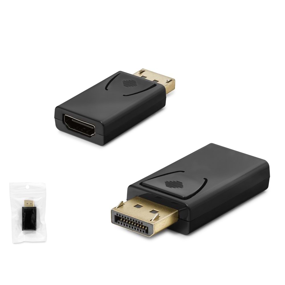 HADRON HDX1312 DisplayPort to HDMI Görüntü Dönüştürücü 4K 30 Hz Siyah