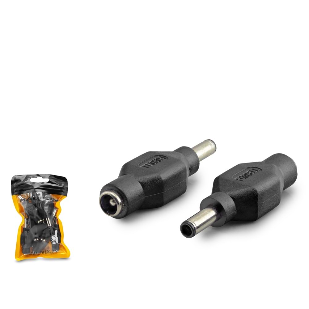 HADRON HDX1339 DC Jack Dönüştürücü 4.5x3.0 mm Soket 10 Pin Fiş 10 Adetli Paket Siyah