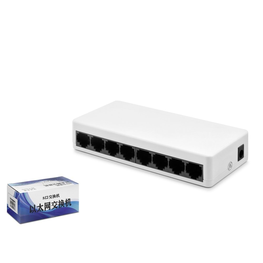 HADRON HDX1341 Gigabit Ethernet Switch 8 Port Beyaz
