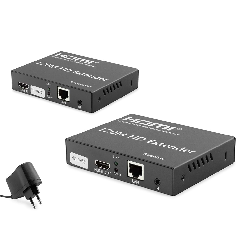 HADRON HDX1348 HDMI Extender IR 4K 30 Hz 120 m Siyah
