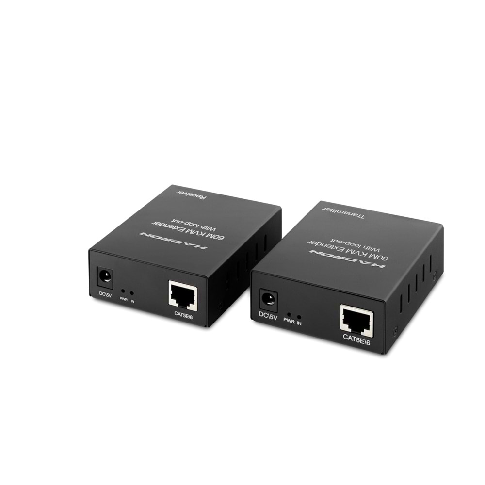 HADRON HDX1356 HDMI KVM Extender Loop Out 1080p 60 Hz 60 m Siyah