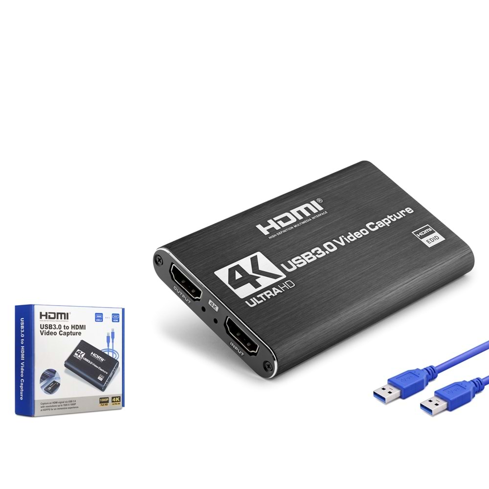 HADRON HDX1358 USB 3.0 HDMI Video Capture Kartı 4K Ultra HD Siyah
