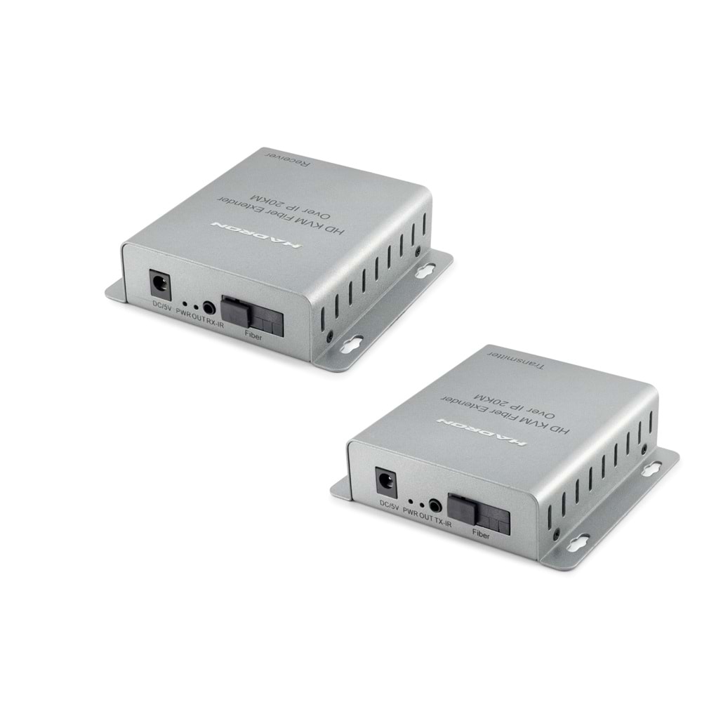HADRON HDX1364 HDMI KVM Fiber Extender Loop Out IR 1080p 60 Hz 20 km Gri
