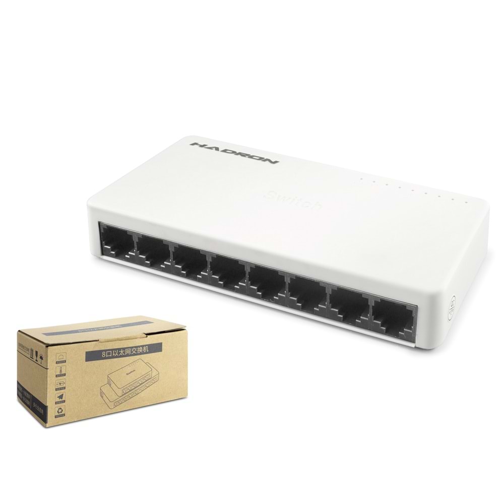 HADRON HDX1366 Ethernet Switch 8 Port 10/100 Mbps Beyaz
