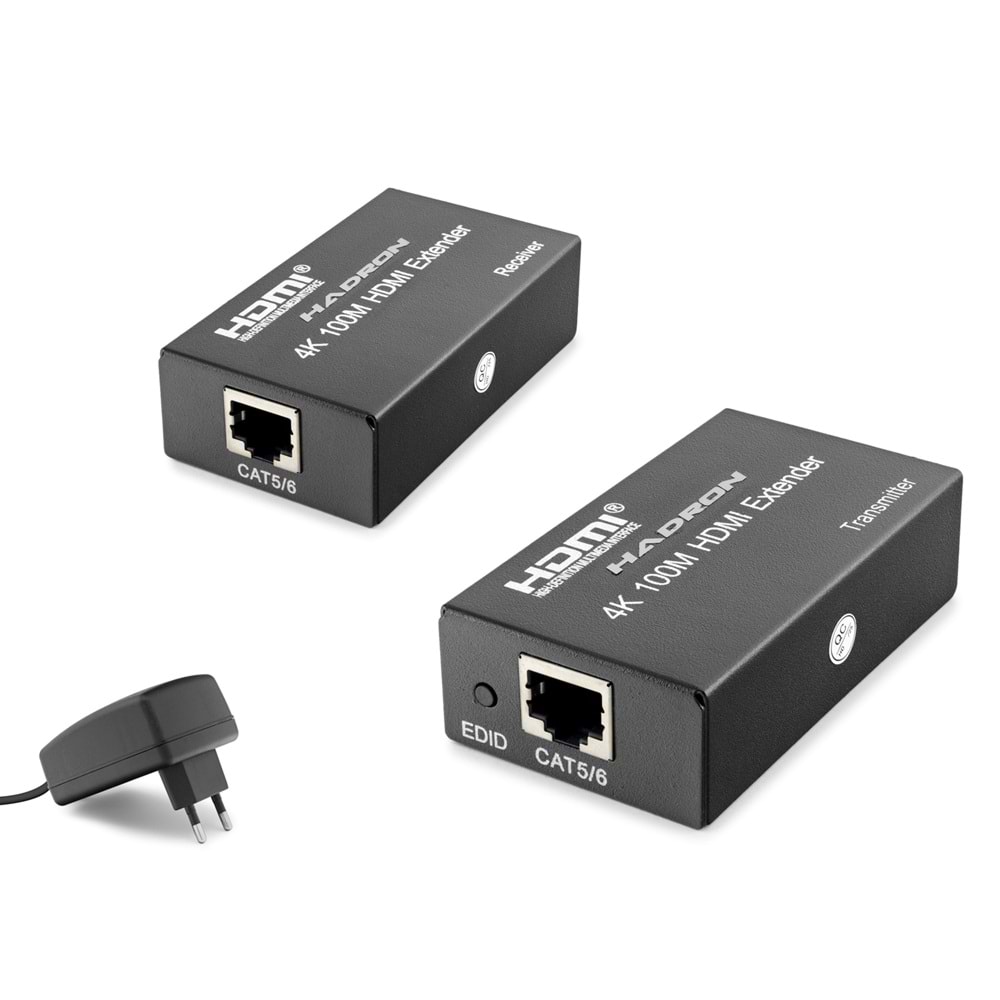 HADRON HDX1367 HDMI Extender EDID 4K 30 Hz 100 m Siyah