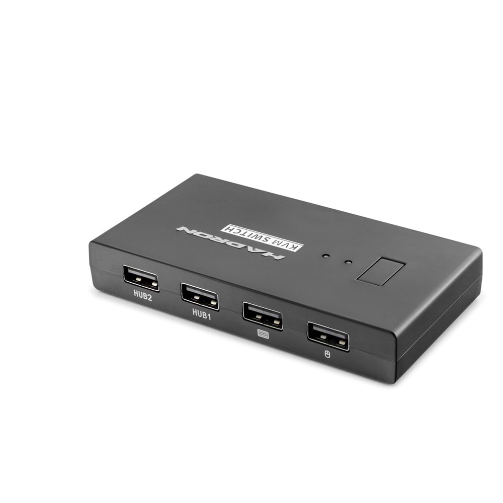 HADRON HDX1373 HDMI KVM Switch 2 USB Hub 2 Console Harici Butonlu KVM Kablo Setli 2 HDMI Port Siyah