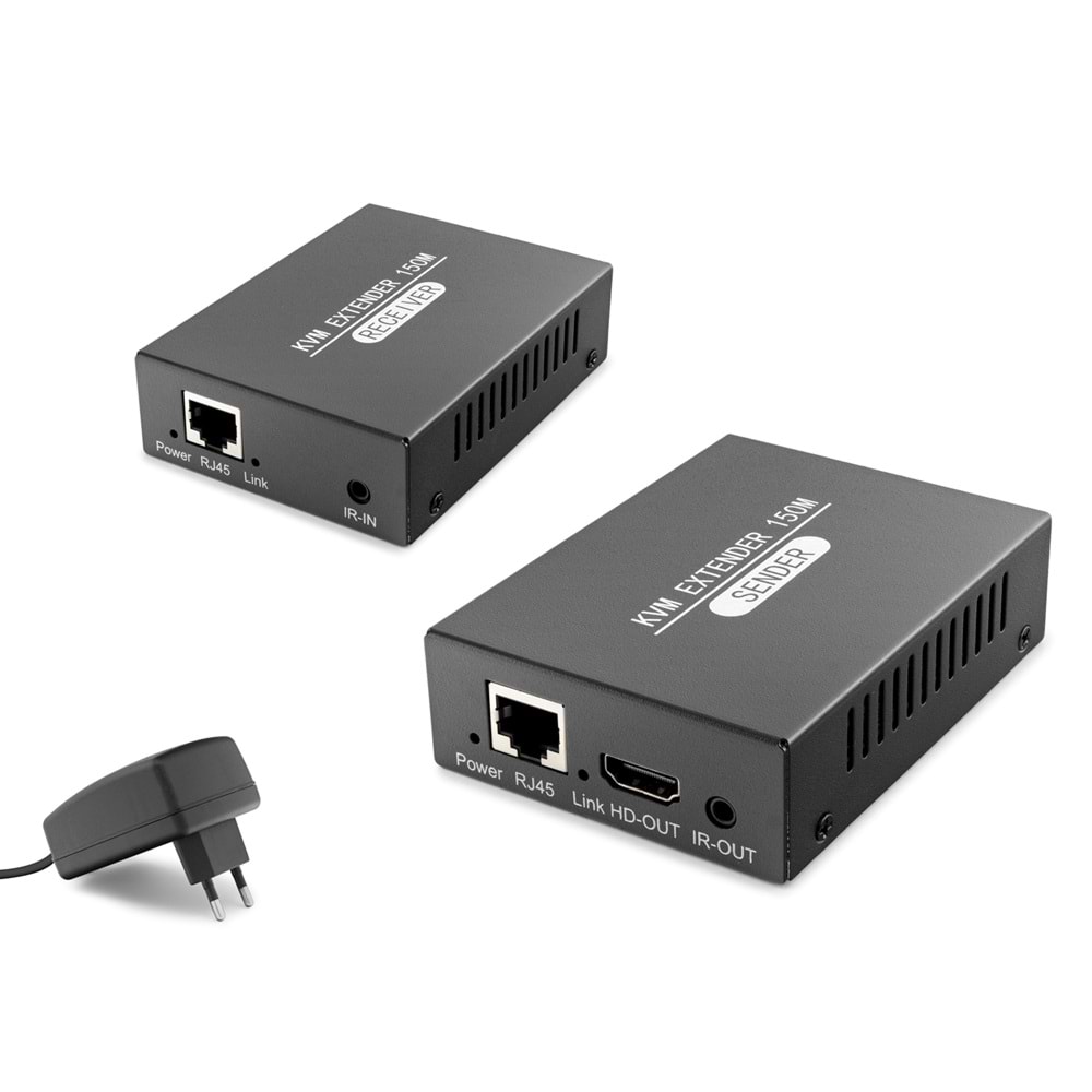 HADRON HDX1377 HDMI KVM Extender Loop Out IR 1080p 60 Hz 150 m Siyah