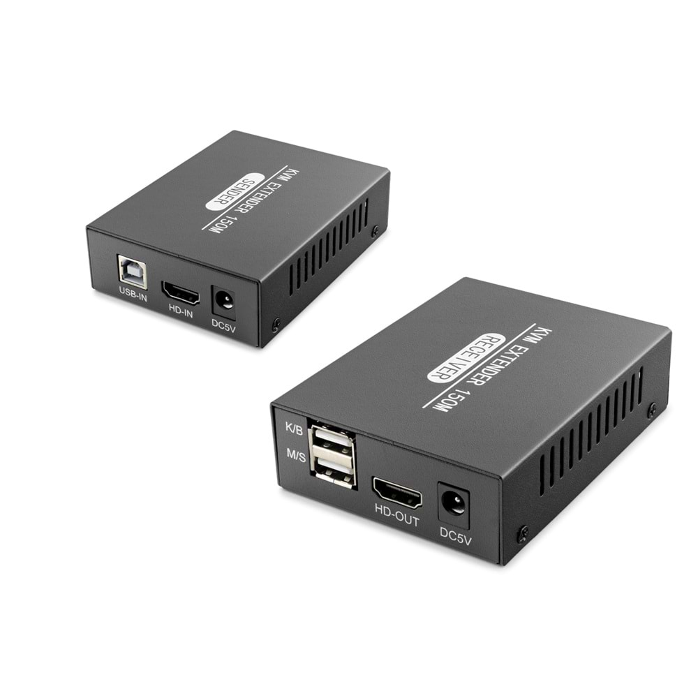 HADRON HDX1377 HDMI KVM Extender Loop Out IR 1080p 60 Hz 150 m Siyah