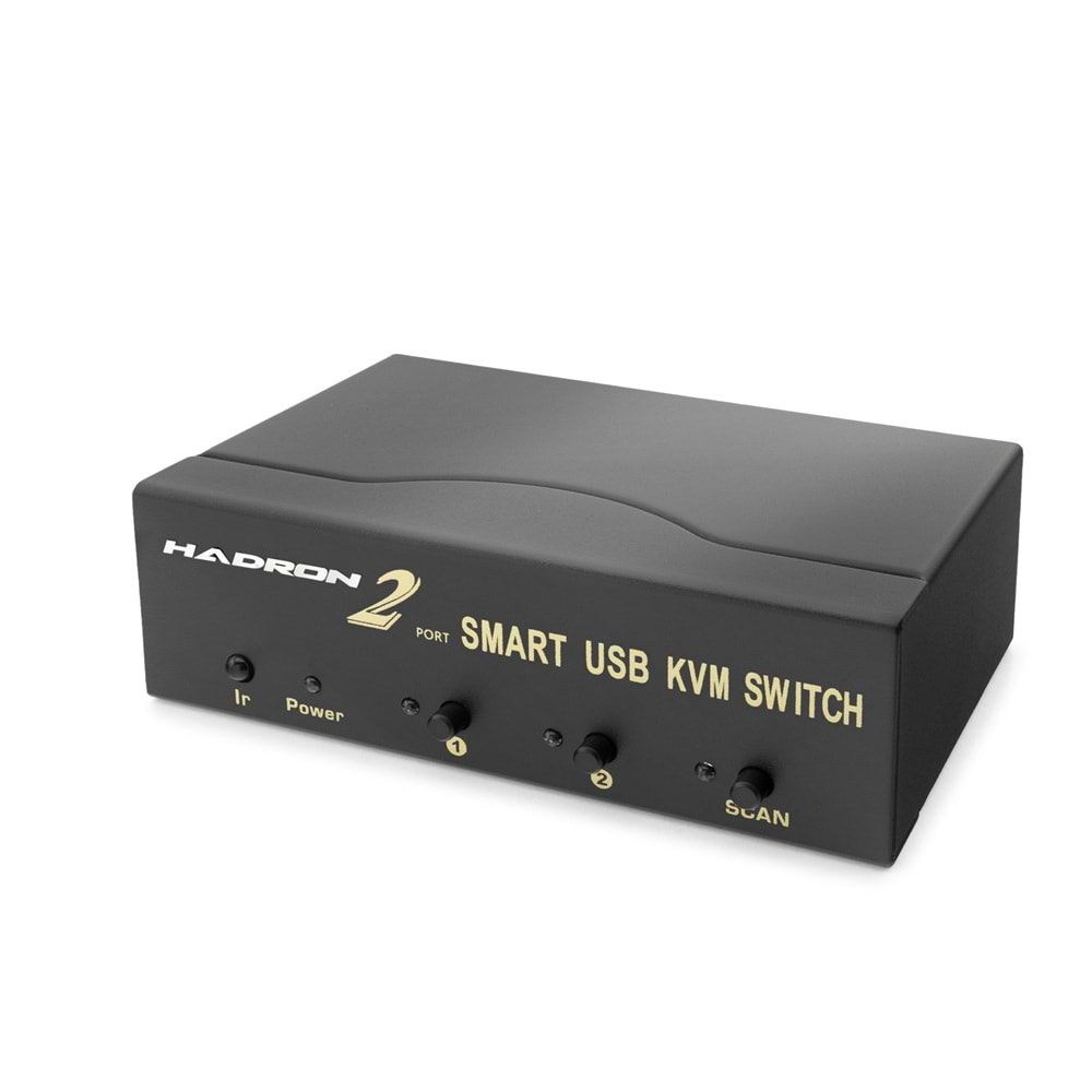HADRON HDX1380 VGA KVM Switch 2 USB Hub 2 Console Kumandalı 2 VGA Port Siyah