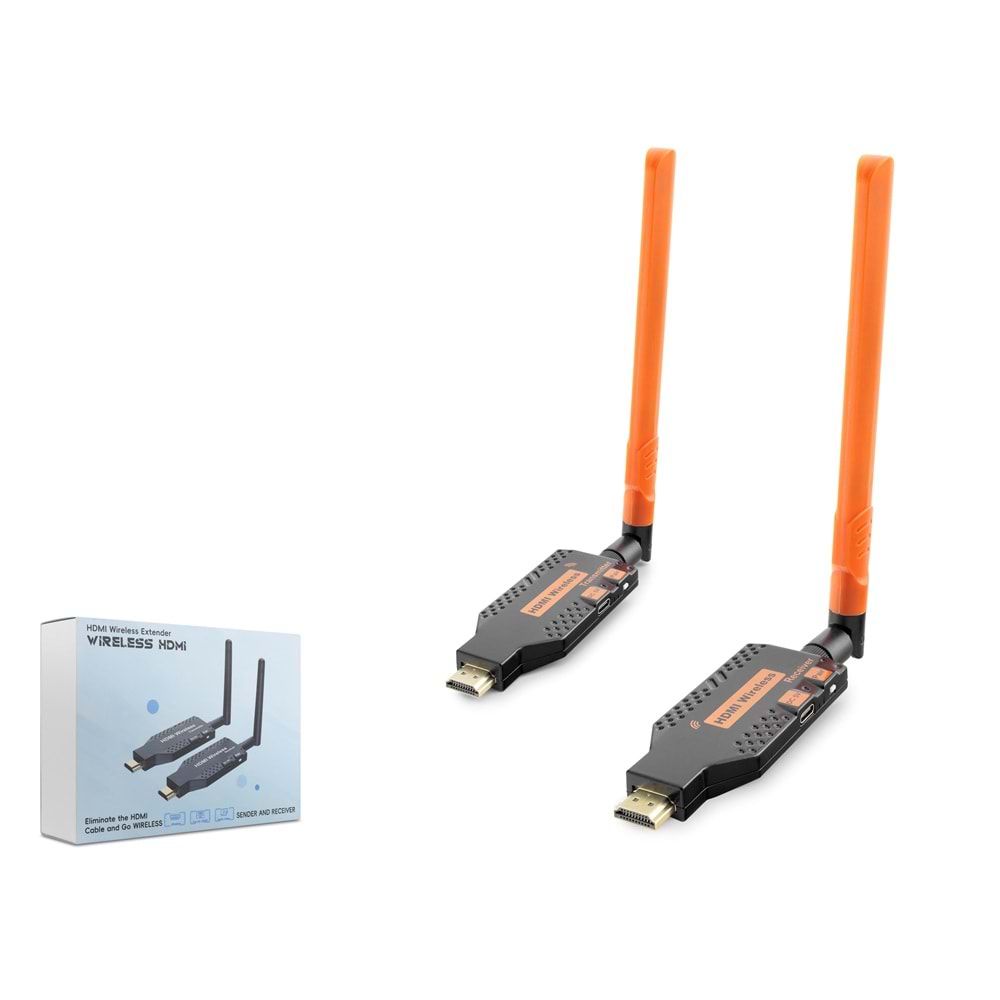 HADRON HDX1382 Kablosuz HDMI Görüntü Aktarım Seti 1080p 150 m Siyah