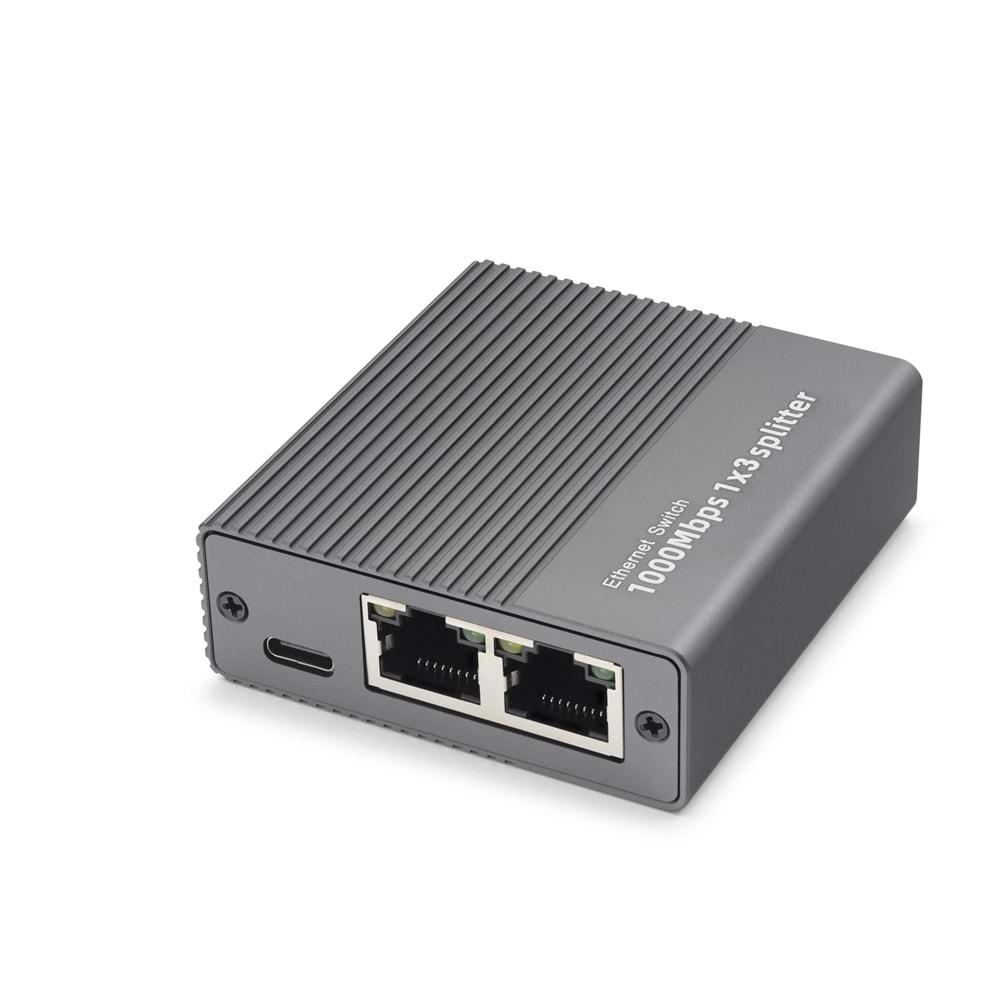 HADRON HDX1413 Gigabit Ethernet Switch 4 Port Type C Güç Girişli Gri