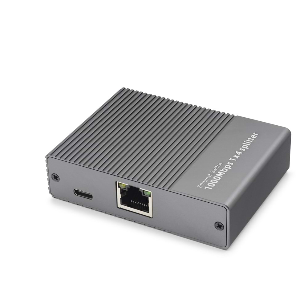 HADRON HDX1414 Gigabit Ethernet Switch 5 Port Type C Güç Girişli Gri