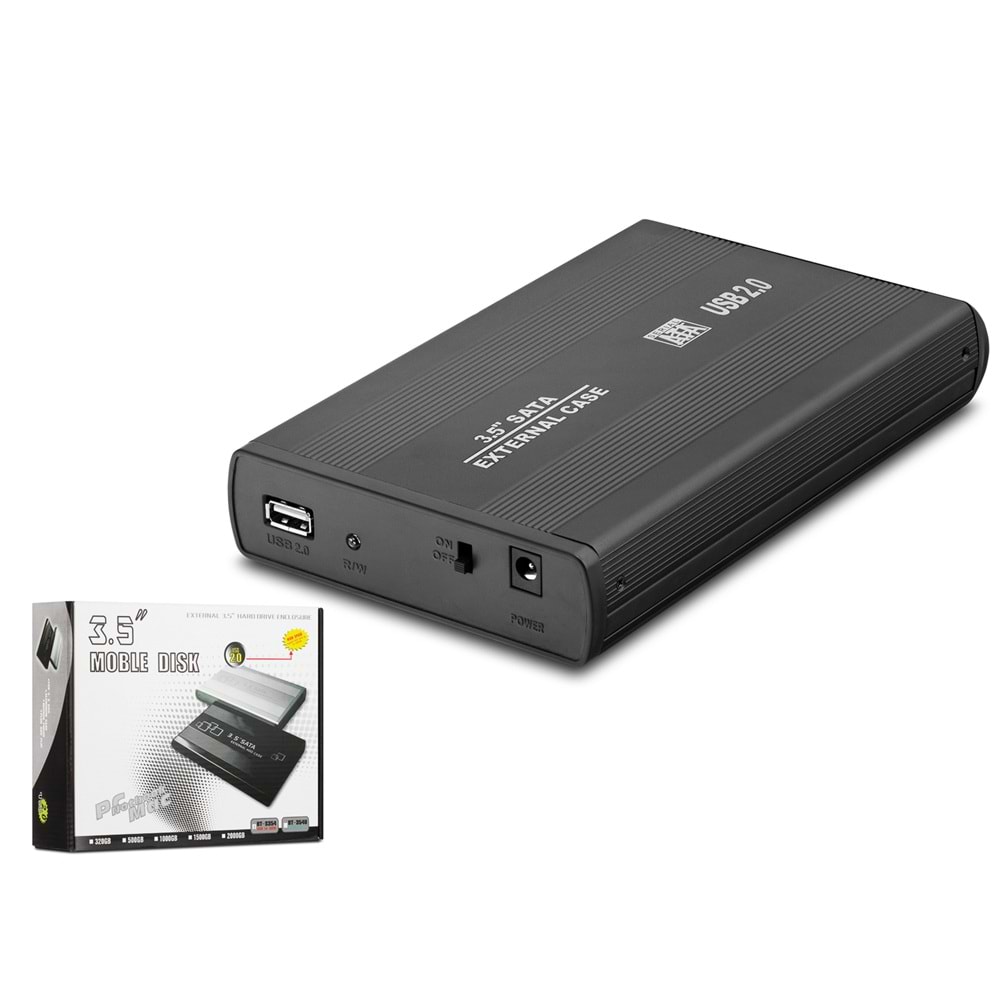 HADRON HDX1753 3.5 İnç SATA HDD Harici Disk Kutusu USB 2.0 Siyah
