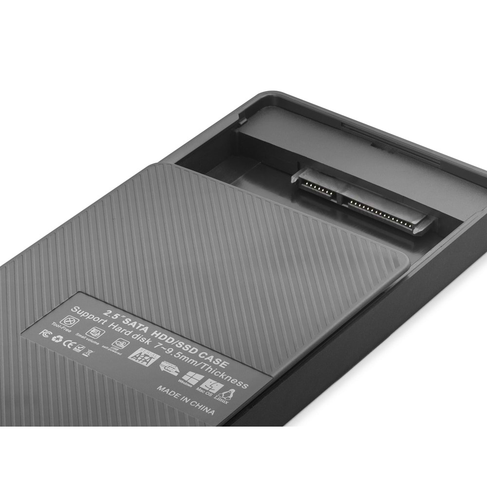 HADRON HDX1793 2.5 İnç SATA HDD SSD Harici Disk Kutusu USB 3.0 Type-C Siyah