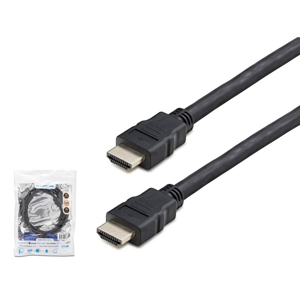 HADRON HDX2018 HDMI Kablo OD 7.8 mm 10 m Siyah