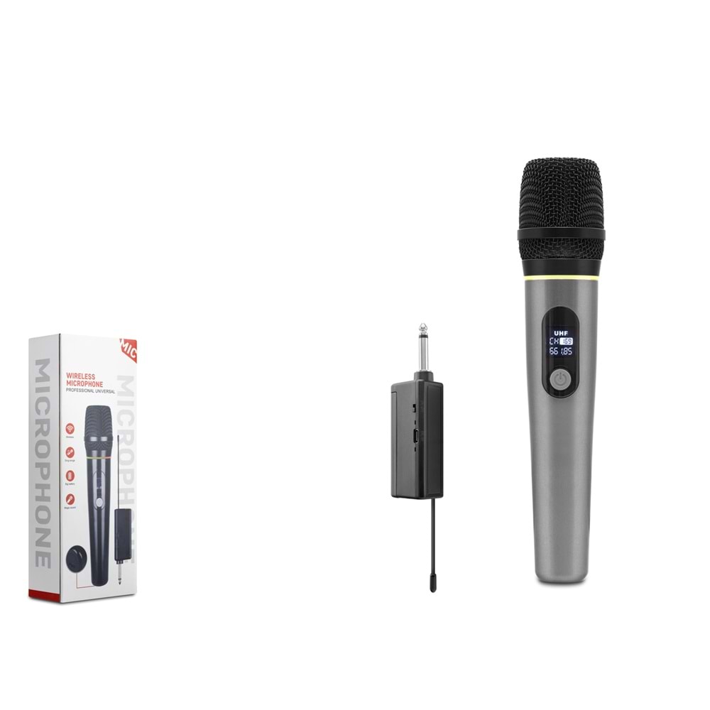 HADRON HDX2790G UHF Kablosuz Mikrofon 6.35 mm Gri