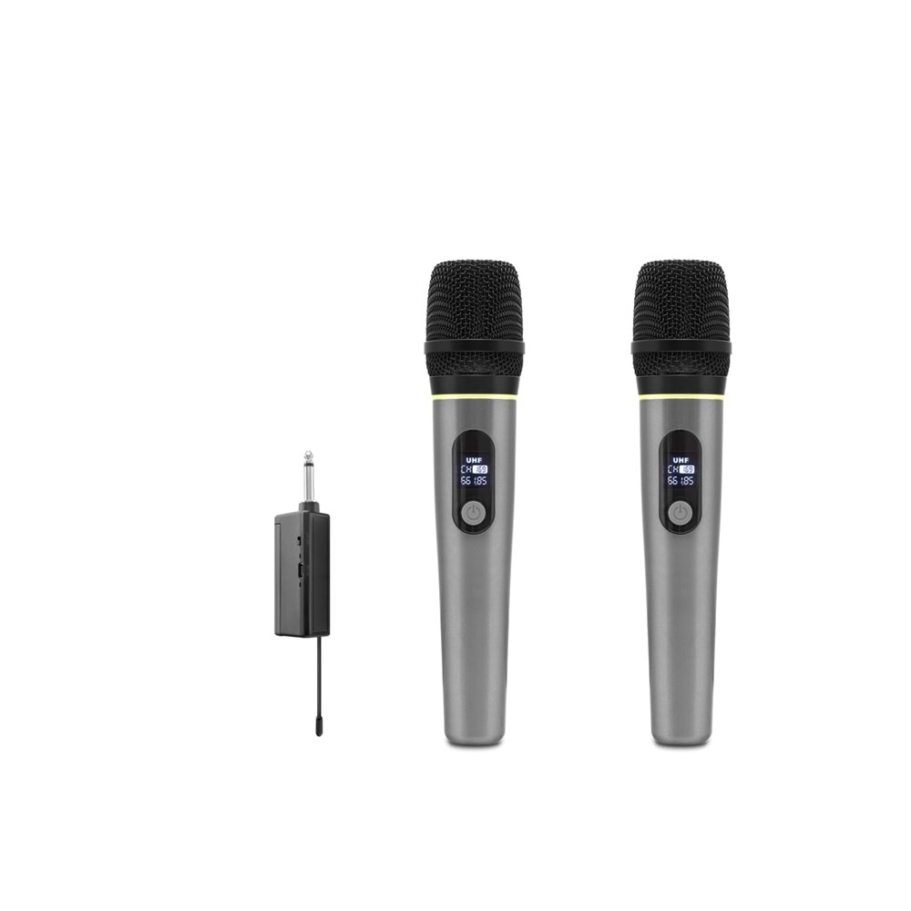 HADRON HDX2791 UHF Kablosuz 2 Mikrofonlu 6.35 mm Set Siyah