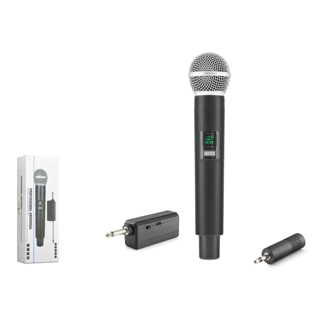 HADRON HDX2801 UHF Kablosuz Mikrofon 6.35 mm Siyah