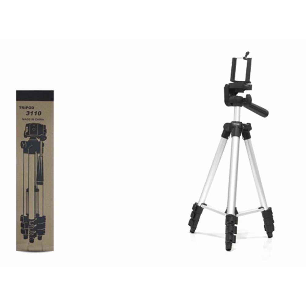 HADRON HDX3110 Telefon Tripodu Ayarlanabilir Başlıklı 100 cm Gri
