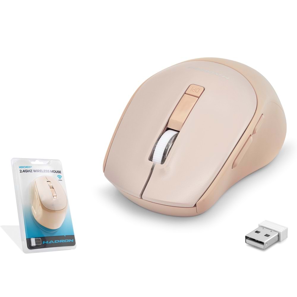 HADRON HDX3408P Kablosuz Mouse 2.4 GHz 1600 DPI Altın