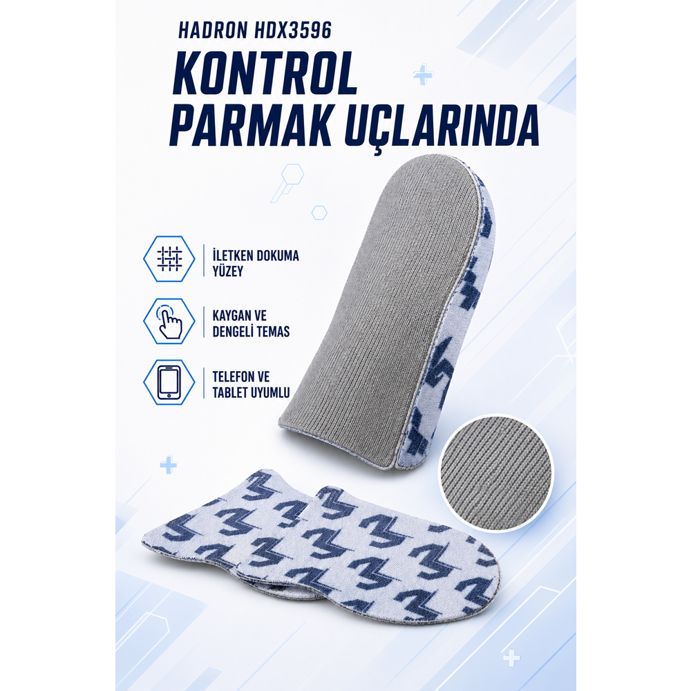 HADRON HDX3596 Mobil Oyun Parmak Eldiveni PUBG CoD Free Fire Dokunmatik Gri